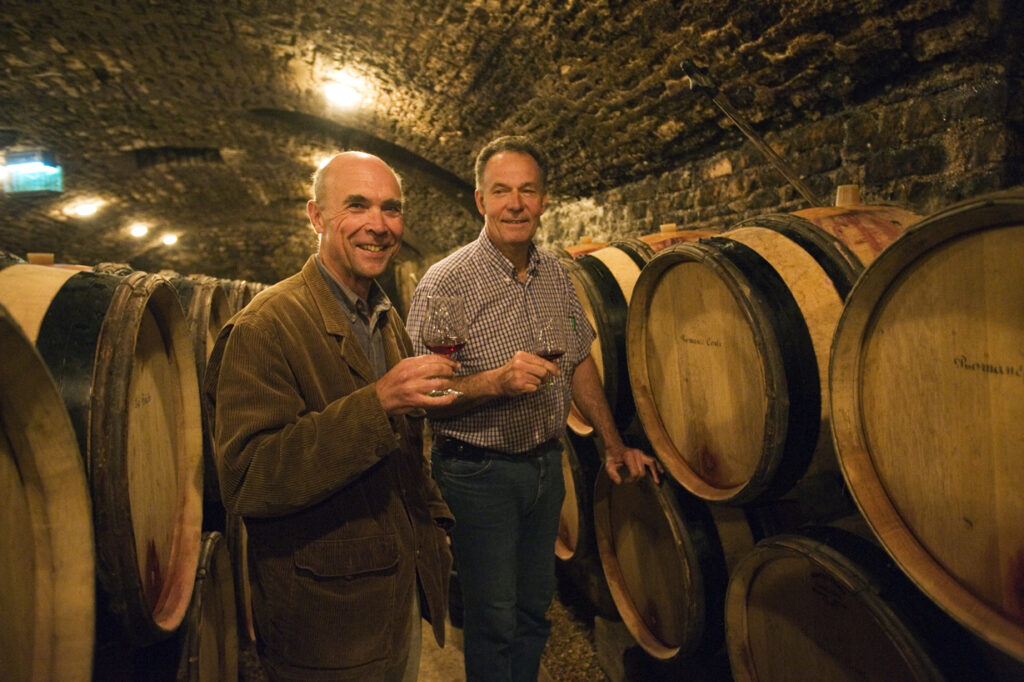 Domaine de la Romanée-Conti, Aubert de Villaine tasting with winemaker Bernard Noblet
