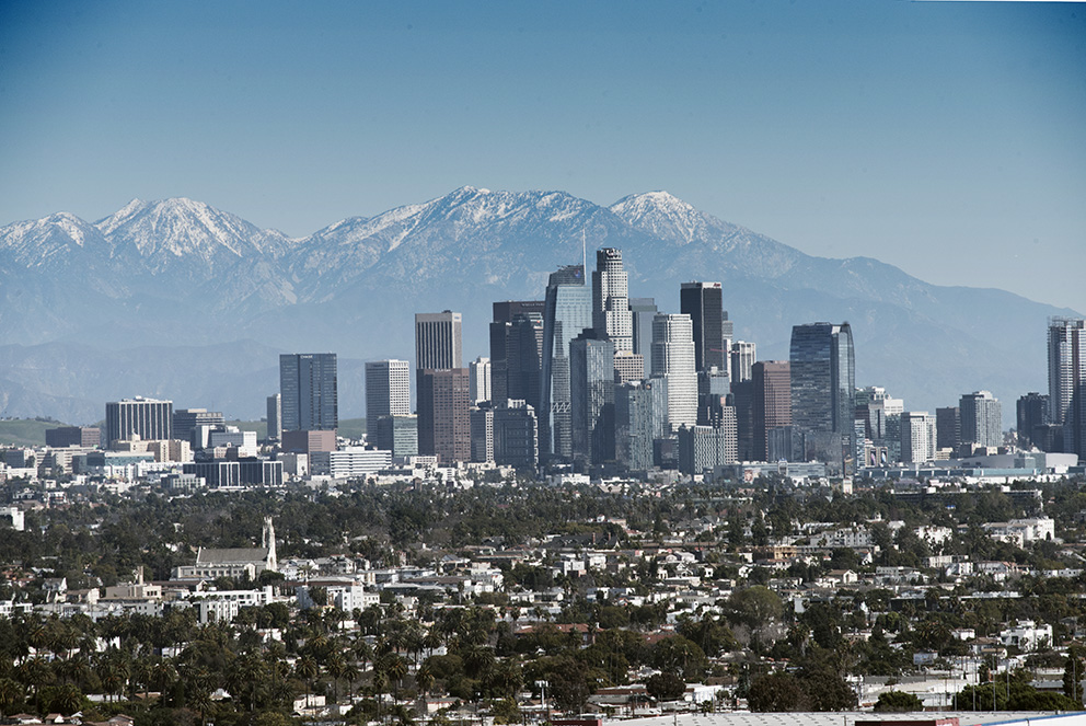 USA, California, Los Angeles. Downtown Los Angeles seen from Baldwin Hills Scenic Overlook